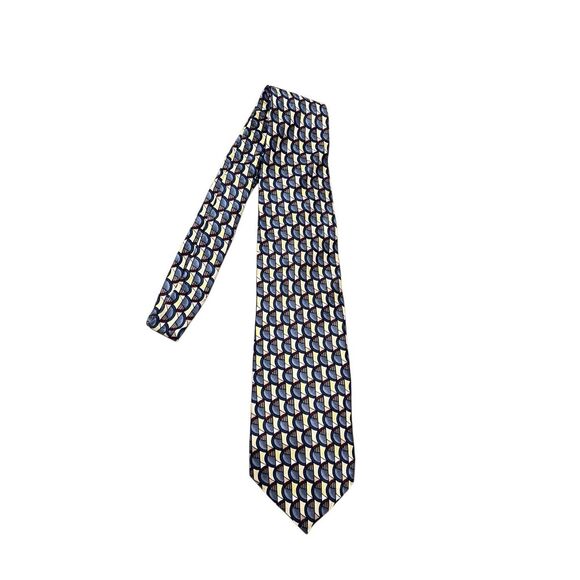 Jerry Garcia Grateful Dead Vintage Blue Cream Red Abstract Silk Neck Tie - Picture 3 of 4